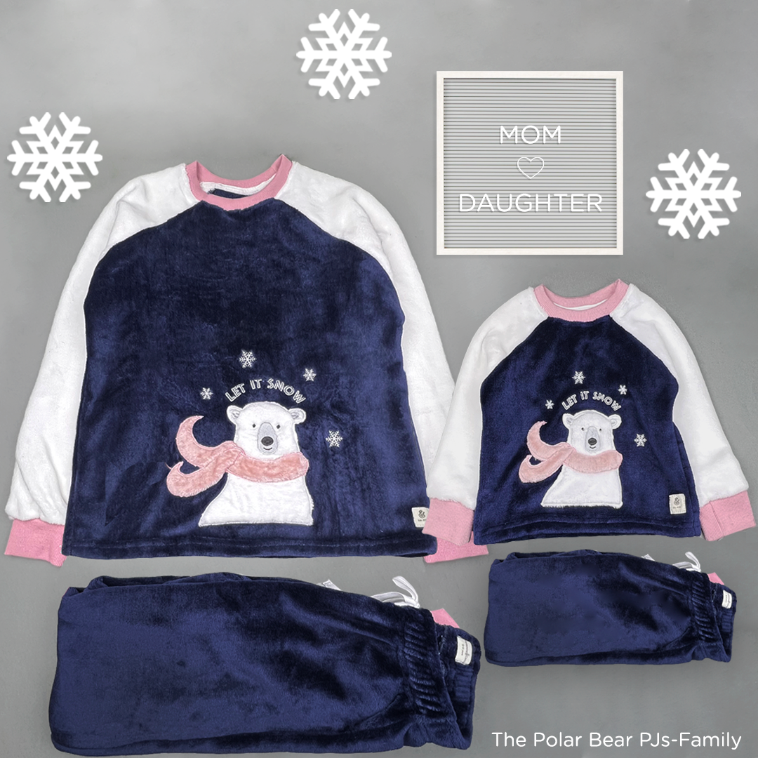 The Polar Bear Kids’ Fleece PJs in Navy