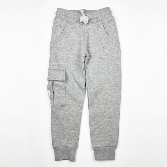 Unisex Fleece Cargo Jogger Pants in Heather Gray