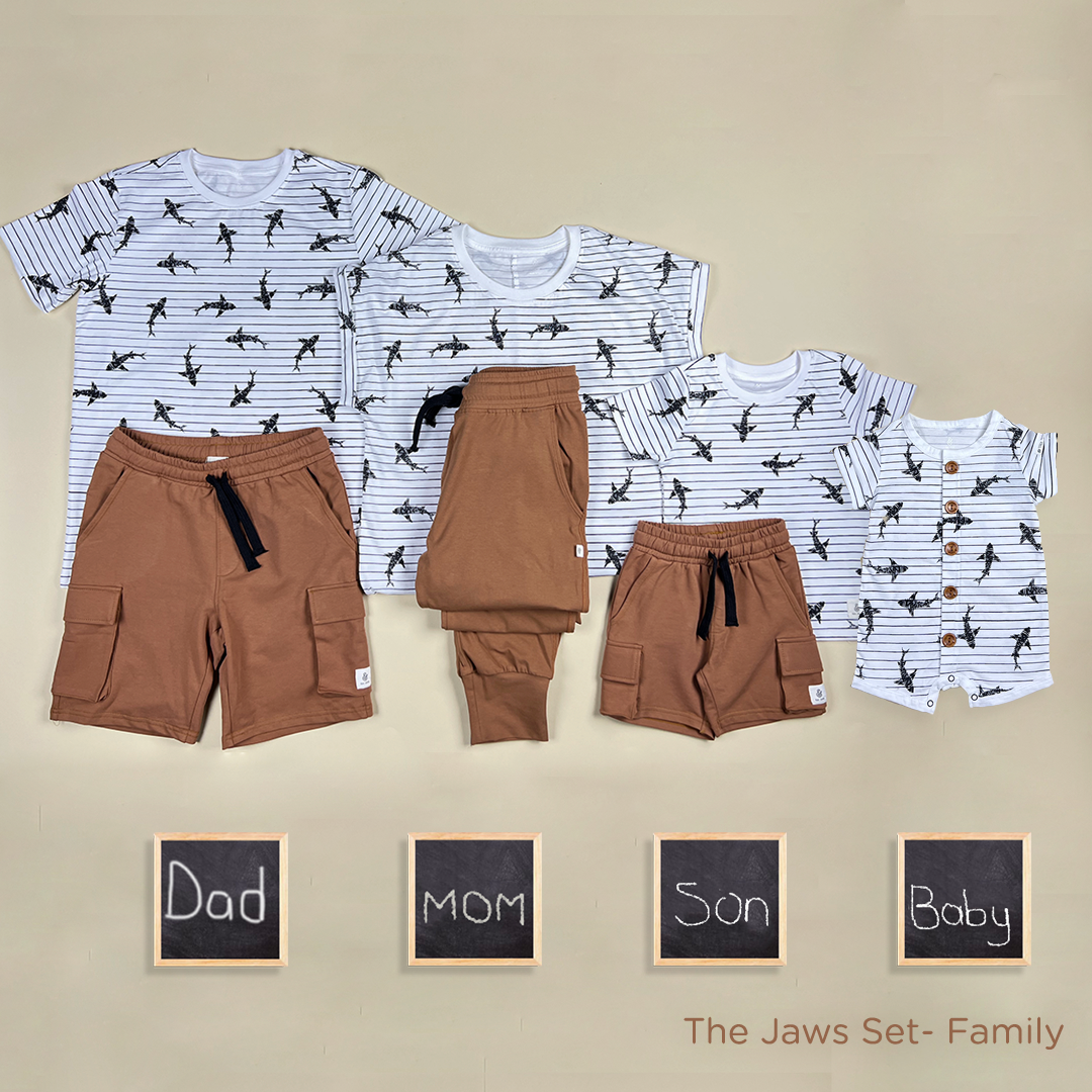 Jaws Men Set in White and Tan