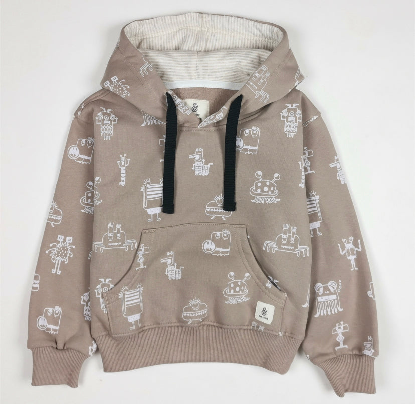 Monsters Boys' Oversized Hoodie in Latte (HOODIE ONLY)