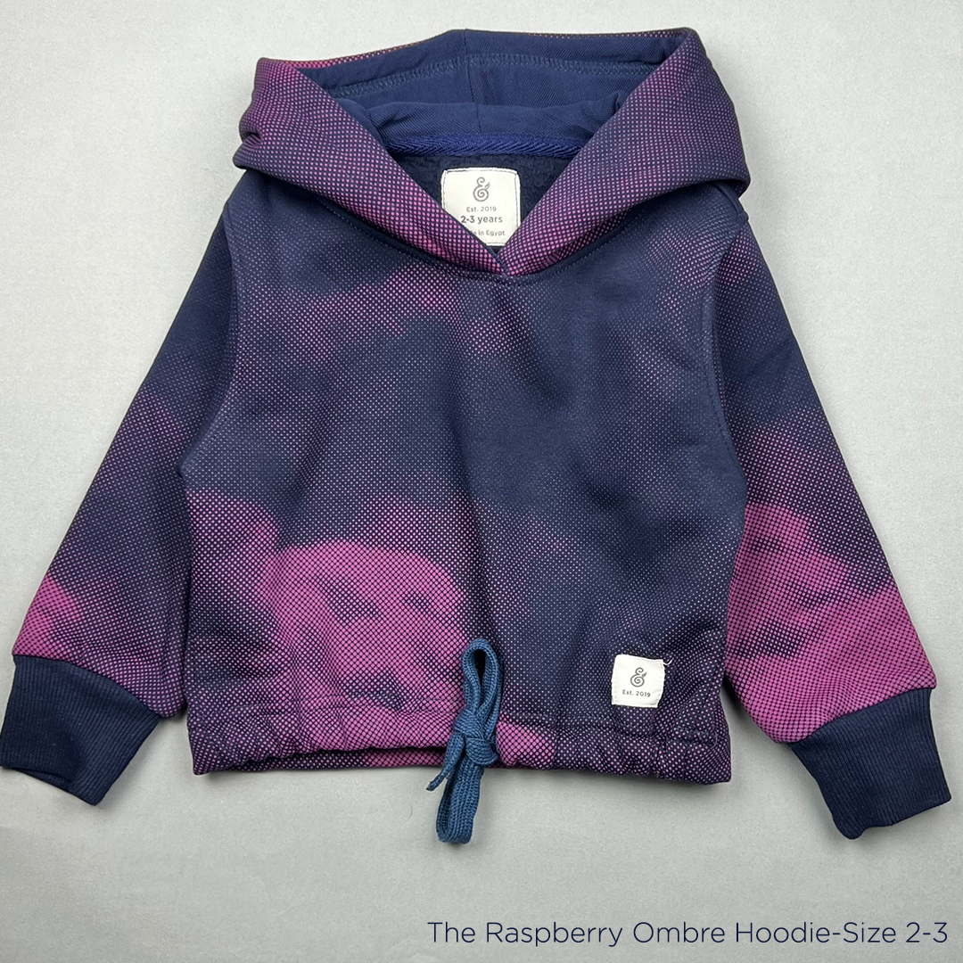 The Raspberry Ombre Kids Cropped Hoodie in Navy (HOODIE ONLY)