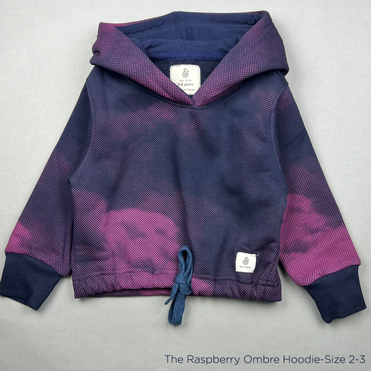 The Raspberry Ombre Kids Cropped Hoodie in Navy (HOODIE ONLY)