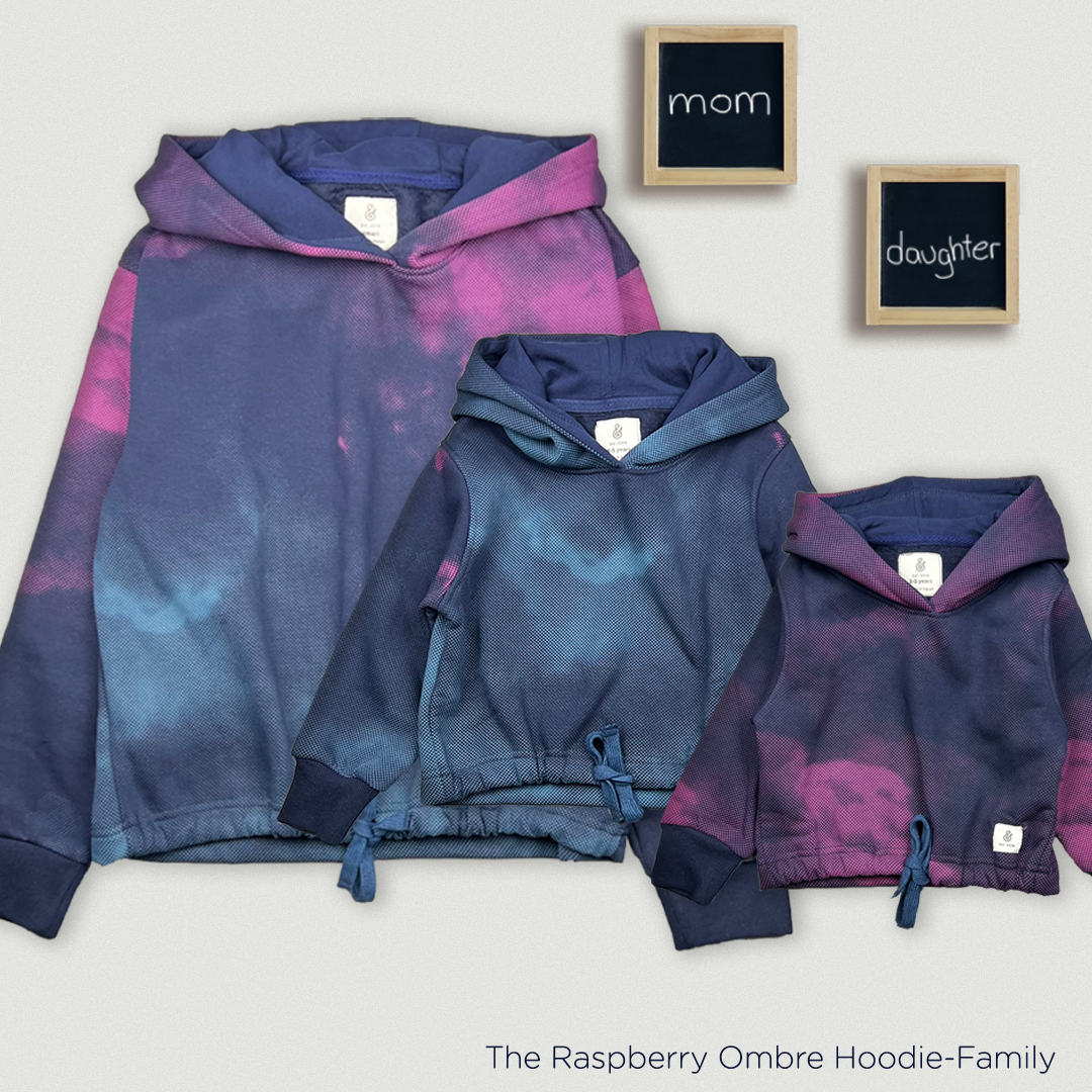 The Raspberry Ombre Kids Cropped Hoodie in Navy (HOODIE ONLY)