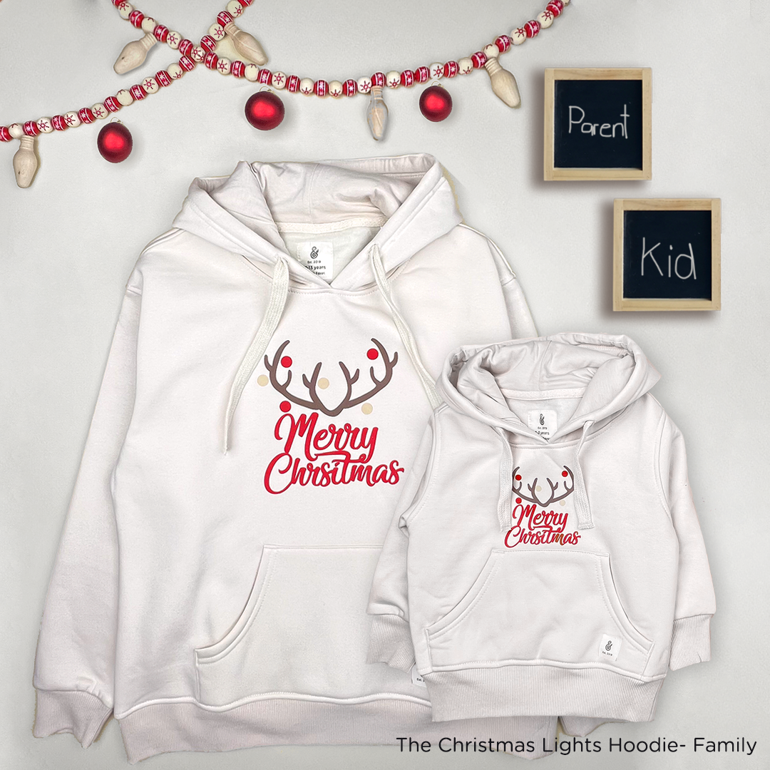 The Christmas Lights Kids Hoodie in Alabaster (HOODIE ONLY)