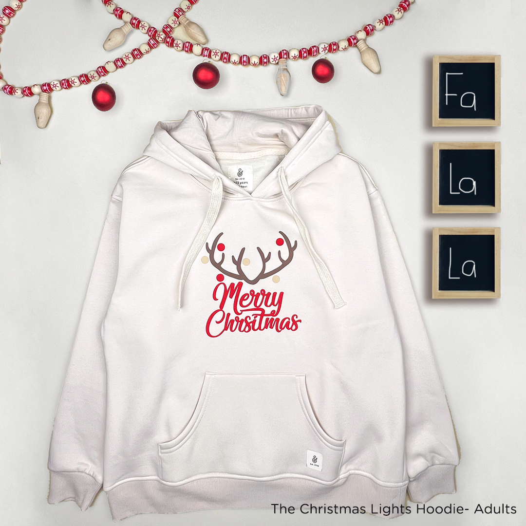 The Christmas Lights Hoodie Adult Hoodie in Alabaster (HOODIE ONLY)