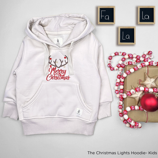 The Christmas Lights Kids Hoodie in Alabaster (HOODIE ONLY)